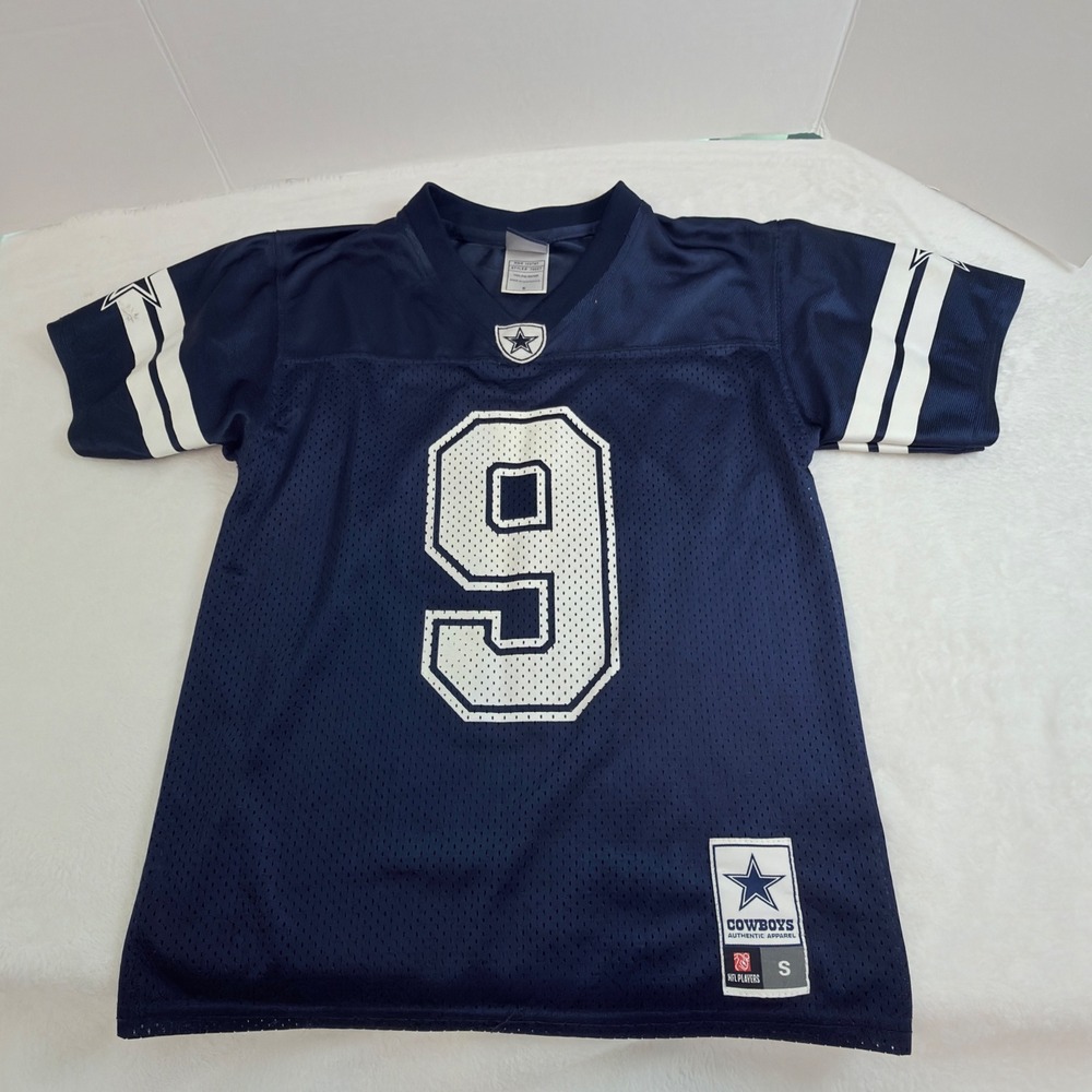 Cowboys Jersey Youth Small Navy Blue Excellent Tony Romo #9 NFL Football